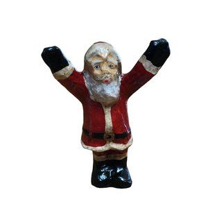 Paper Mache Santa Claus Father Christmas Happy Jolly Holiday Farmhouse Folk Deco